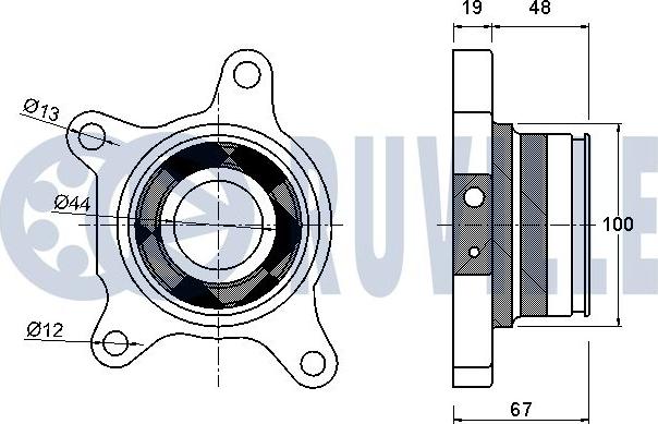 Ruville 221549 - Комплект підшипника маточини колеса autocars.com.ua