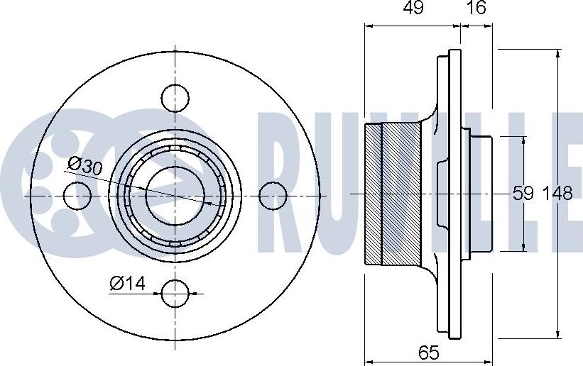 Ruville 221583 - Комплект подшипника ступицы колеса avtokuzovplus.com.ua