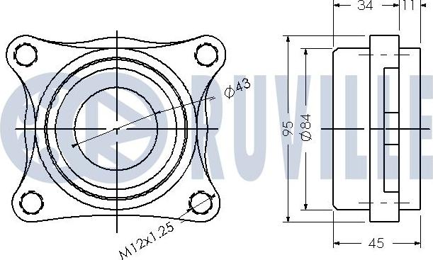 Ruville 221645 - Комплект підшипника маточини колеса autocars.com.ua