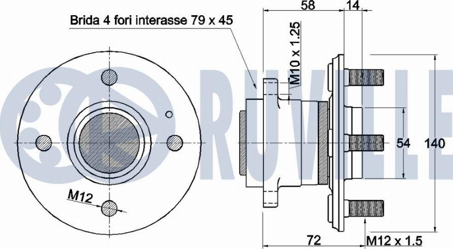 Ruville 221793 - Комплект підшипника маточини колеса autocars.com.ua