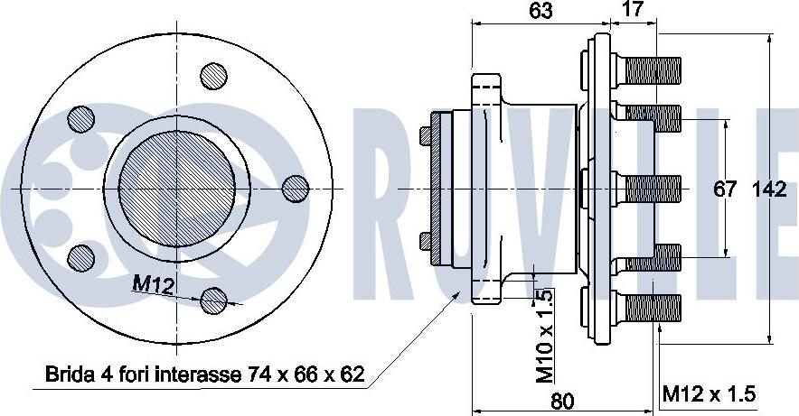 Ruville 221794 - Комплект подшипника ступицы колеса avtokuzovplus.com.ua