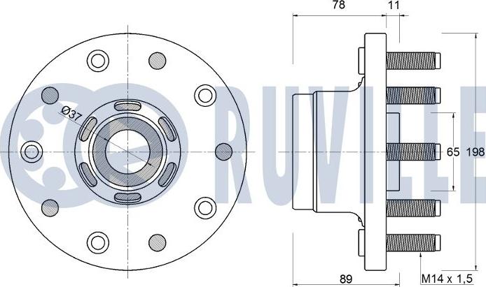 Ruville 221893 - Комплект підшипника маточини колеса autocars.com.ua