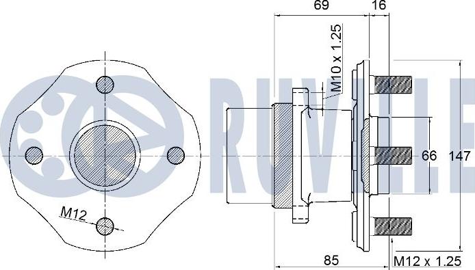 Ruville 221902 - Комплект підшипника маточини колеса autocars.com.ua