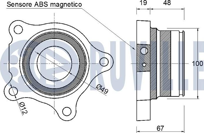 Ruville 221911 - Комплект підшипника маточини колеса autocars.com.ua