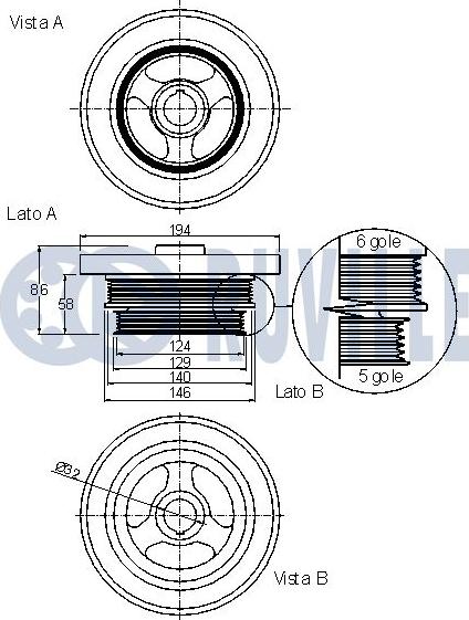 Ruville 520081 - Шкив коленчатого вала avtokuzovplus.com.ua