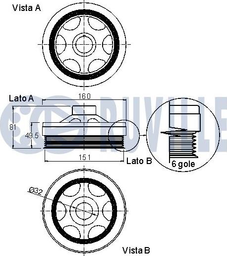 Ruville 520087 - Ремінний шків, колінчастий вал autocars.com.ua