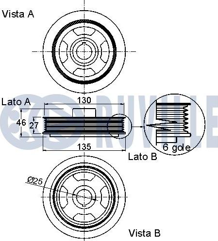 Ruville 520092 - Шкив коленчатого вала avtokuzovplus.com.ua