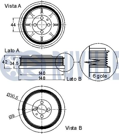 Ruville 520096 - Шкив коленчатого вала avtokuzovplus.com.ua