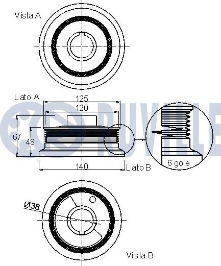 Ruville 520097 - Ремінний шків, колінчастий вал autocars.com.ua