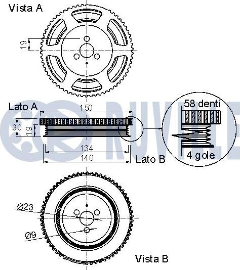 Ruville 520108 - Шкив коленчатого вала avtokuzovplus.com.ua