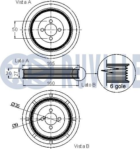 Ruville 520112 - Шкив коленчатого вала avtokuzovplus.com.ua