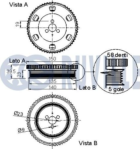 Ruville 520113 - Шкив коленчатого вала avtokuzovplus.com.ua