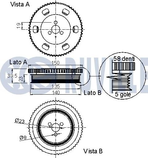 Ruville 520117 - Шкив коленчатого вала avtokuzovplus.com.ua