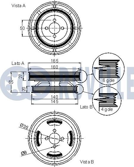 Ruville 520118 - Шкив коленчатого вала avtokuzovplus.com.ua