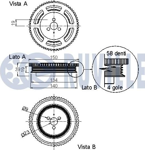 Ruville 520119 - Шкив коленчатого вала avtokuzovplus.com.ua