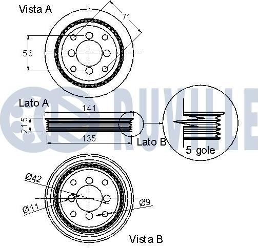 Ruville 520124 - Шкив коленчатого вала avtokuzovplus.com.ua