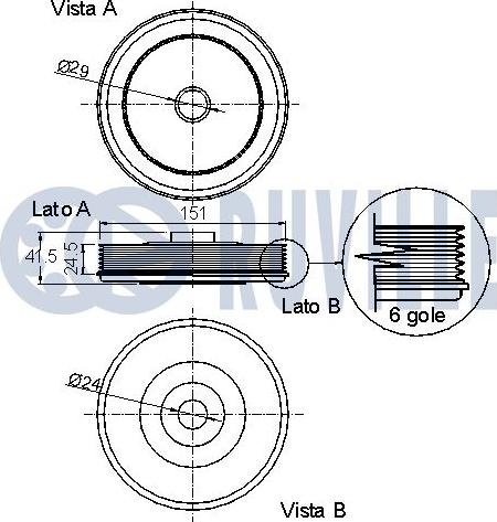 Ruville 520200 - Шкив коленчатого вала avtokuzovplus.com.ua