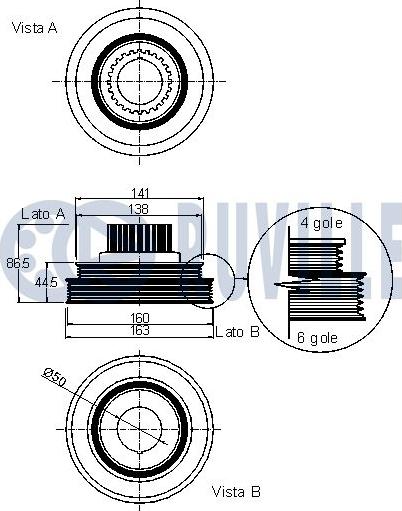 Ruville 520214 - Ремінний шків, колінчастий вал autocars.com.ua