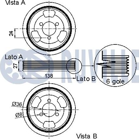 Ruville 520238 - Шкив коленчатого вала avtokuzovplus.com.ua