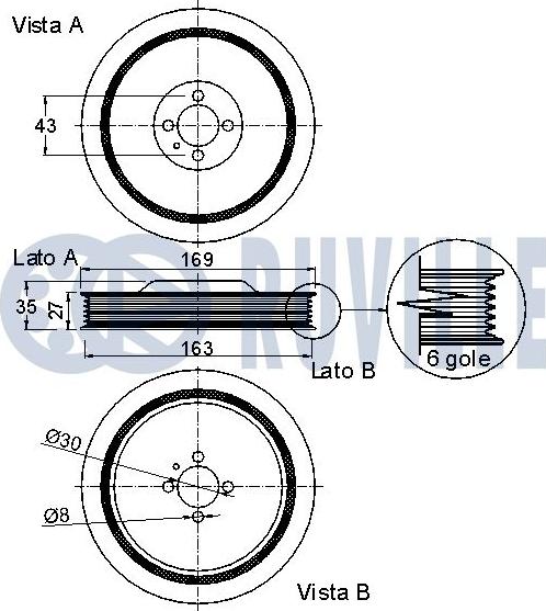 Ruville 520246 - Шкив коленчатого вала avtokuzovplus.com.ua