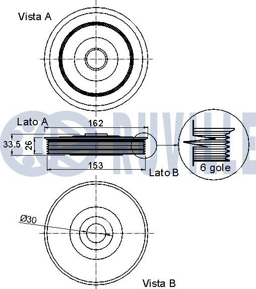 Ruville 520258 - Шкив коленчатого вала avtokuzovplus.com.ua