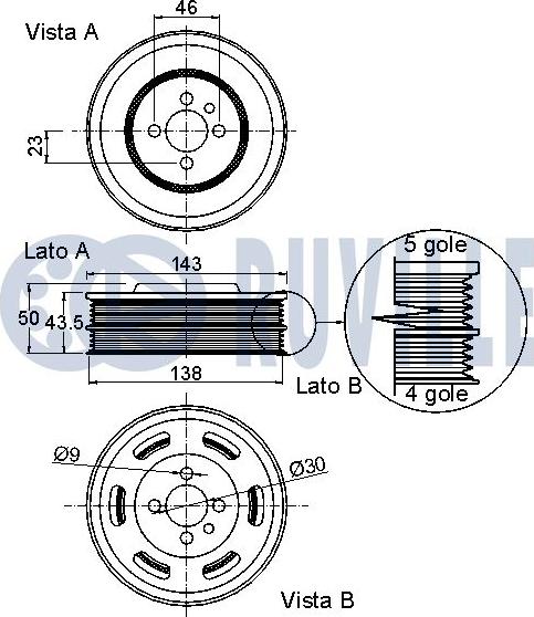 Ruville 520280 - Ремінний шків, колінчастий вал autocars.com.ua