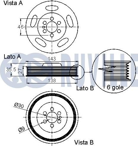 Ruville 520286 - Шкив коленчатого вала avtokuzovplus.com.ua