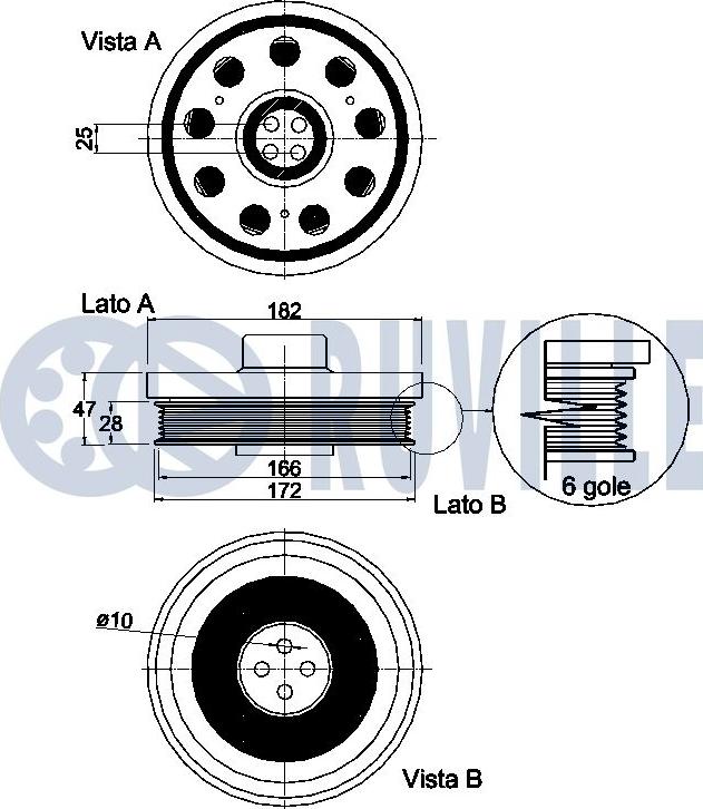 Ruville 520343 - Шкив коленчатого вала autodnr.net