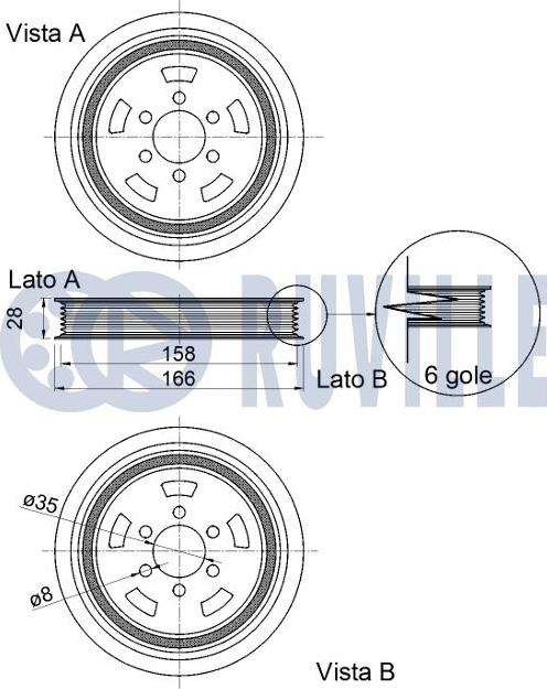 Ruville 520346 - Шкив коленчатого вала avtokuzovplus.com.ua