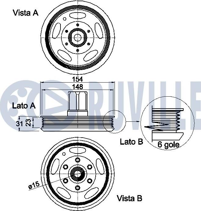 Ruville 520349 - Шкив коленчатого вала autodnr.net