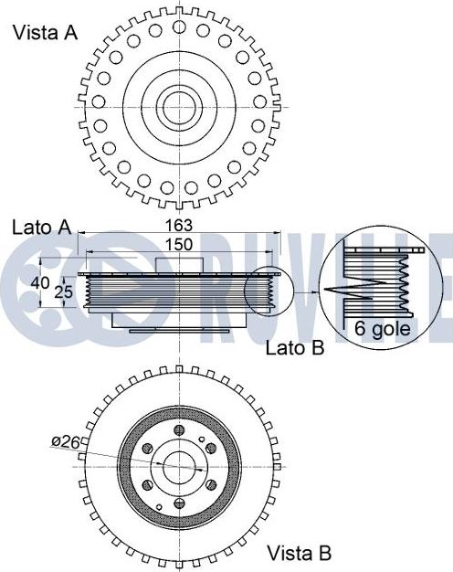 Ruville 520353 - Шкив коленчатого вала avtokuzovplus.com.ua