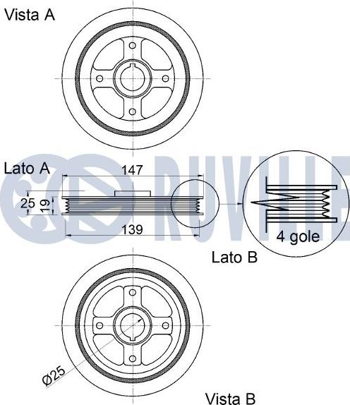 Ruville 520398 - Шкив коленчатого вала avtokuzovplus.com.ua