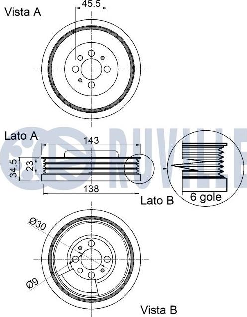 Ruville 520400 - Шкив коленчатого вала avtokuzovplus.com.ua