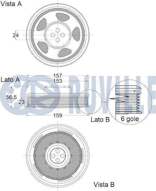 Ruville 520406 - Ремінний шків, колінчастий вал autocars.com.ua