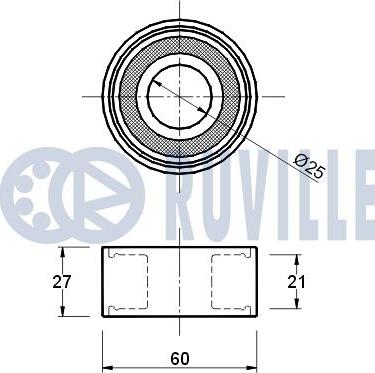 Ruville 540005 - Паразитний / Провідний ролик, зубчастий ремінь autocars.com.ua