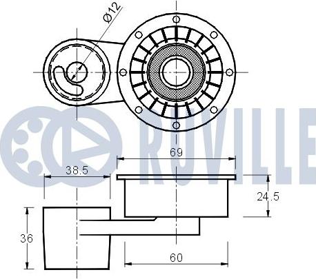 Ruville 540007 - Натяжна ролик, ремінь ГРМ autocars.com.ua