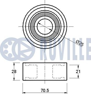 Ruville 540009 - Паразитний / Провідний ролик, зубчастий ремінь autocars.com.ua