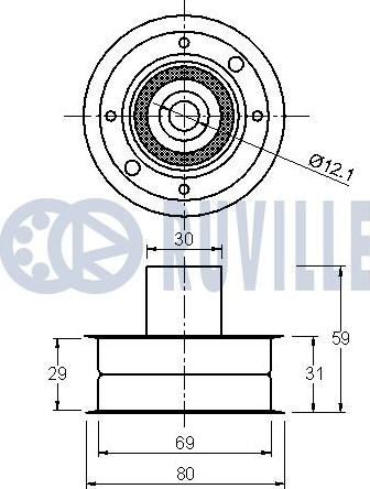 Ruville 540023 - Паразитний / Провідний ролик, зубчастий ремінь autocars.com.ua