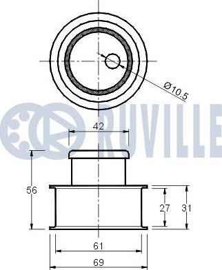 Ruville 540025 - Натяжна ролик, ремінь ГРМ autocars.com.ua