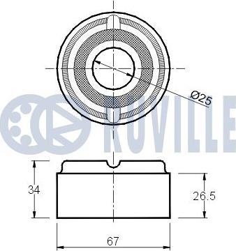 Ruville 540026 - Натяжна ролик, ремінь ГРМ autocars.com.ua