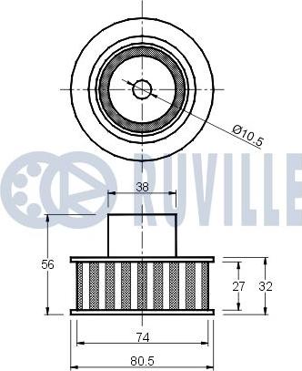 Ruville 540028 - Паразитний / Провідний ролик, зубчастий ремінь autocars.com.ua