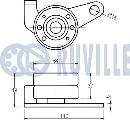 Ruville 540036 - Натяжна ролик, ремінь ГРМ autocars.com.ua