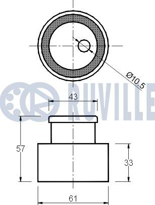 Ruville 540061 - Натяжна ролик, ремінь ГРМ autocars.com.ua