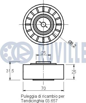 Ruville 540064 - Паразитний / провідний ролик, поліклиновий ремінь autocars.com.ua