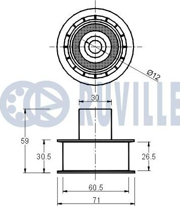 Ruville 540070 - Паразитний / Провідний ролик, зубчастий ремінь autocars.com.ua