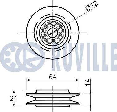 Ruville 540074 - Паразитний / провідний ролик, поліклиновий ремінь autocars.com.ua