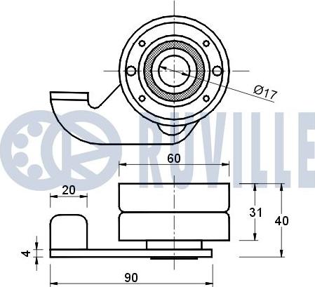 Ruville 540084 - Натяжна ролик, ремінь ГРМ autocars.com.ua