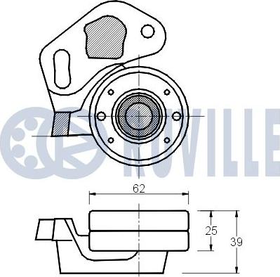 Ruville 540089 - Натяжна ролик, ремінь ГРМ autocars.com.ua