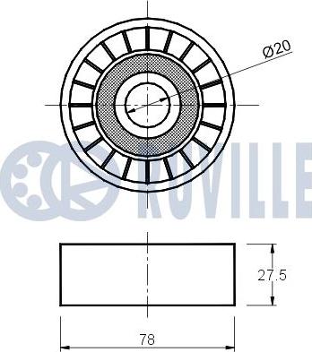 Ruville 540091 - Паразитний / провідний ролик, поліклиновий ремінь autocars.com.ua