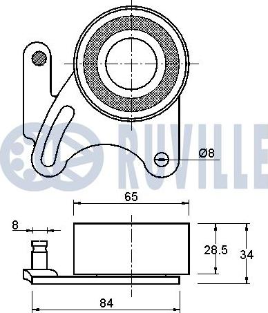 Ruville 540092 - Натяжна ролик, ремінь ГРМ autocars.com.ua